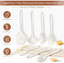 TeamFar 7-Piece Silicone Cooking Utensils Set, Heat Proof Kitchen Tools for Nonstick Cookware, White