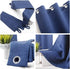 SINGINGLORY Navy Blue Blackout Curtains - 42 x 63 Inches Long Panels Set of 2 Linen Textured Thermal Insulated
