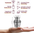 Trupoint Memorials Small Urns for Human Ashes, Keepsake Mini Cremation Urn, Silver Cross.