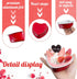 50Pcs Mini Heart Shaped Cake Pans with Lids, 100 ml Disposable Cupcake Cup, Mini Aluminum Foil Baking Cups, Red
