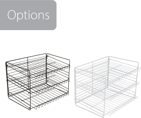 Smart Design Can Organizer for Pantry - 3 Tier Adjustable Can Storage - Steel Metal Shelves, Holds Up to 36 Cans - White