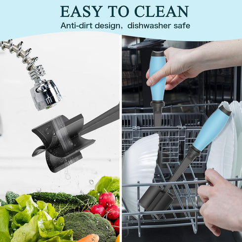 Meat Chopper, 5 Curve Blades Heat Resistant Tool for Ground Beef, Turkey, Nylon Hamburger Masher (Blue)