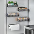 5 Pack Carwiner Magnetic Spice Rack for Refrigerator with Paper Towel Holder, Strong Magnetic Fridge Shelf, Rustproof