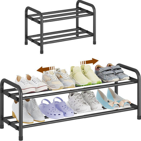 KANAV 2-Tier Expandable Shoe Rack, Adjustable Shoe Organizer & Storage for Closet,