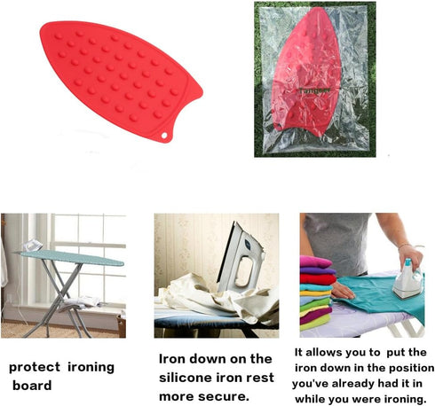 Multipurpose Silicone Iron Rest Pad for Ironing Board, Hot Resistant Mat, Silicone Heat Resistant Iron Rest Pad (Red).