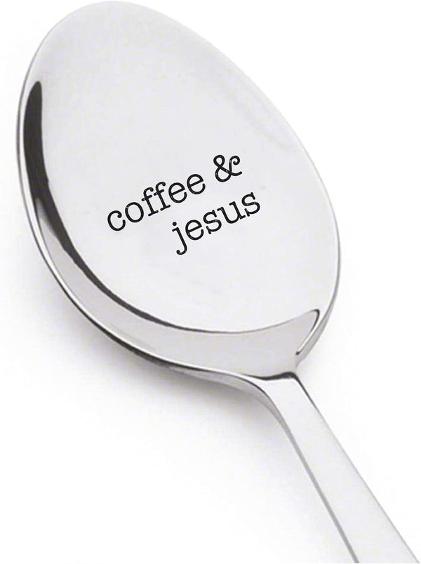 Coffee Spoon, Engraved Jesus - Christian Gifts for Her, Inspirational Kitchen Keepsake