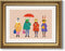 ARPEOTCY Framed Canvas Wall Art, 11x14 Whimsical Animal Family Illustration, Storybook Style