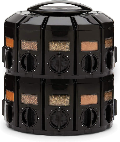 12 8.75 8.75 6 inches Kitchen Art Spice Rack Select-A-Spice Auto-Measure Carousel Compartments Black x x