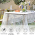 ShinyBeauty White Lace Party Tablecloth, Rustic Floral Fabric Rectangle Table Cover for Baby Tea Party