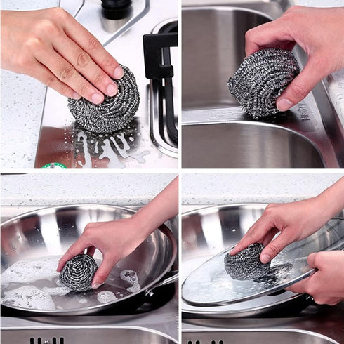 Stainless Steel Scourers, Kettle Descalers Wire Ball Wire Spiral Design Kettle Limescale Ball for Kitchen Restaurants Camping