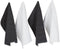 DII Basic Chef Collection - Assorted Terry Kitchen Towel Set, 4 Piece, Dishtowel Set, Mineral Gray