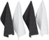 DII Basic Chef Collection - Assorted Terry Kitchen Towel Set, 4 Piece, Dishtowel Set, Mineral Gray