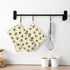 Happy Busy Bees Kitchen Mitts and Pot Holders Set, 4Pcs Silicone Bees Oven Gloves, Heat Resistant Potholders for Baking
