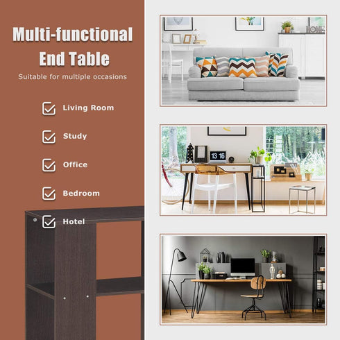 3-Tier (1, Giantex End Table with Shelves Open Storage, Side Table W/Foot Pads for Living Room, Bedroom, Study, Office