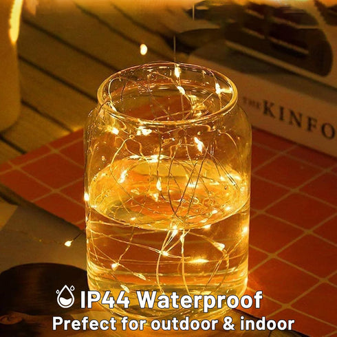 6 Pack 13FT 40LED LED Fairy Lights Battery Operated with Timer, Waterproof Firefly Lights Silver Wire Mini Twinkle