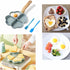 Egg Frying Pan, Nonstick Multi Egg Frying Pan with Brush Scraper, Four-Cup for Burger, Omelet, Camping