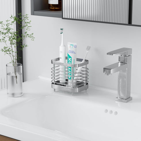 Electric Toothbrush Holder for Bathroom, Stainless Steel Organizer Storage Cup for Countertop Sink