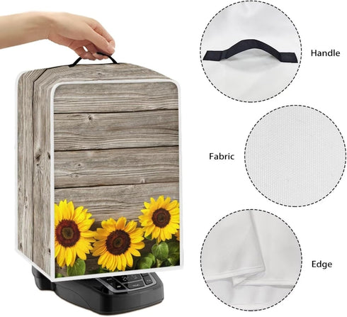 Sunflower Print Coffee Maker Cover, Blender Dust Cover, Juice Machine Protector for Kitchen Appliances with Top Handle