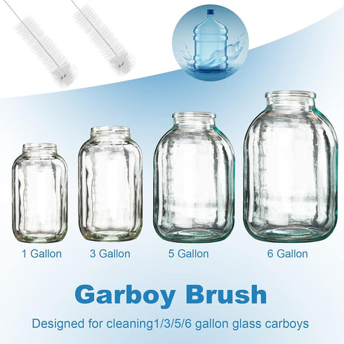 Honeydak 2-Pack 30 Inch Carboy Brush, L-Shape Nylon & Steel for Wine Making & Beer Brewing Glass Cleaning