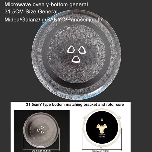 12.5" Microwave Turntable Glass Plate Replacement for Panasonic & Frigidaire, Heat-Resistant