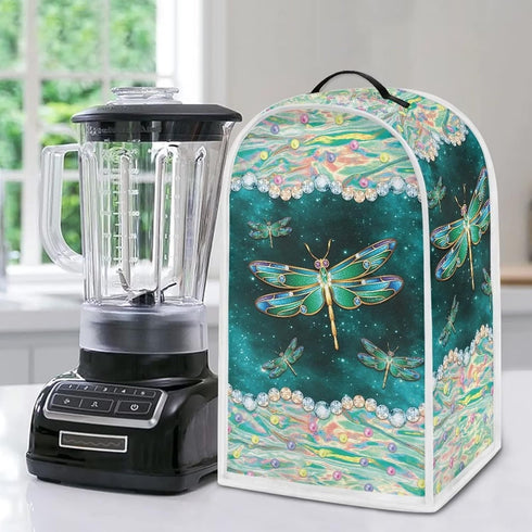 Dragonfly Print Blender Cover - Dustproof Kitchen Appliance Cover with Top Handle for Protection