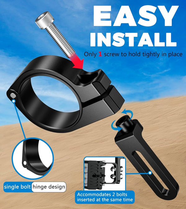 2 PCS UTV Light Bar Mounts, Sturdy Aluminium Alloy LED Light Bar Mounting Brackets for 1.5"-2.1" Roll Bars