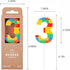3 PHD CAKE Number Building Block Birthday Cake Candle, Numeral Birthday Candles