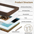 RRQKMBO 8x10 6x8,Rounded Natural Dark Walnut Solid Wood Picture Frames, Hand Make Crafted Original Wood Frame with Mat