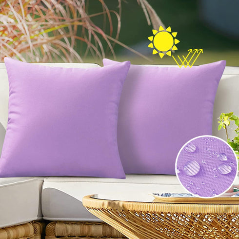 VAKADO Outdoor Waterproof Throw Pillow Covers 26X26 Set of 2 Decorative Purple