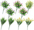 Ageomet 9pcs Spring Flowers, Artificial UV Resistant Plastic Flowers for Home Decor, Cemetery Decoration