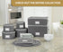 Stack Store Plus More China Storage Quilted Case for Dessert Plates, Bowls, Small Plates, Gray, 8" W x 6" H