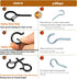 50 PCS Q-Hanger Screw Hooks with Safety Buckle Design - Christmas Lights Hanger Hooks for Outdoor Wire Fairy Lights
