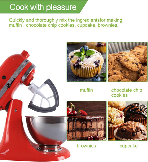 Flex Edge Beater for KitchenAid Mixer Attachments, Compatible with 4.5-5 Quart Tilt-Head Stand Mixers