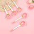 MWRDSM 5 Pcs Ceramic Soup Spoons Cute Strawberry Spoons Long Handle Porcelain Tablespoons