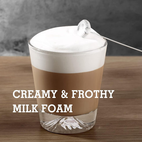 SIMPLETaste Milk Frother Handheld Electric Foam Maker | Drink Mixer with Stainless Steel Whisk and Stand