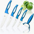 Moss & Stone 5-Piece Kitchen Cutlery Set, Blue Ceramic Knives, Rust Proof & Stain Resistant, Includes Fruit Peeler