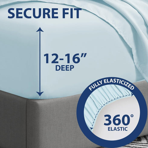 Home Collection Micro Caress Luxurious Sheet Set, 90GSM 4-Piece King Size with 2 Additional Pillowcases, Aqua Color