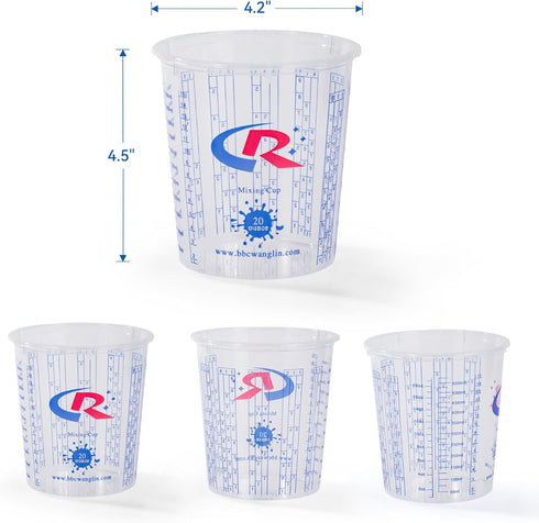 Paint Mixing Cup 20 Ounce, 12PCS Plastic Graduated Measuring Cups for Paint, Resin, Epoxy, Acrylic, Art