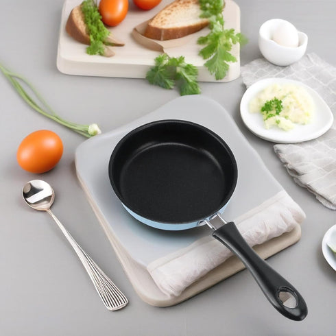 5 Inch Mini Nonstick Egg Pan, Small Frying Pan for Cooking Single Egg, Stainless Steel Blue