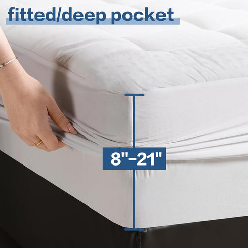 8-21 (39x80 LEISURE TOWN Cotton Mattress Pad Twin XL Size Fitted Quilted Mattress Cover Pillow Top Mattress Topper