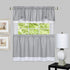 Darcy (Grey/White) Tier and Valance Window Curtain Set - 58 Inch Width, 24 Inch Length by Achim Home Decor