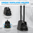 Toilet Plunger and Brush Set, Silicone Bowl Brush and Heavy Duty Toilet Plunger with Ventilated Holder
