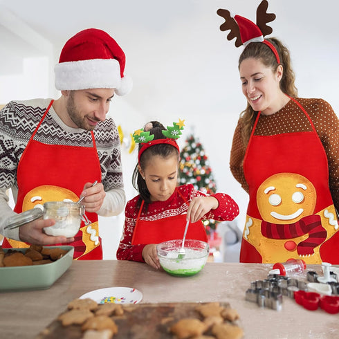 Bonieset Holiday Aprons, Adjustable Cooking Apron Chef Bib Apron for Dinner Cooking Grilling Baking Painting Garden