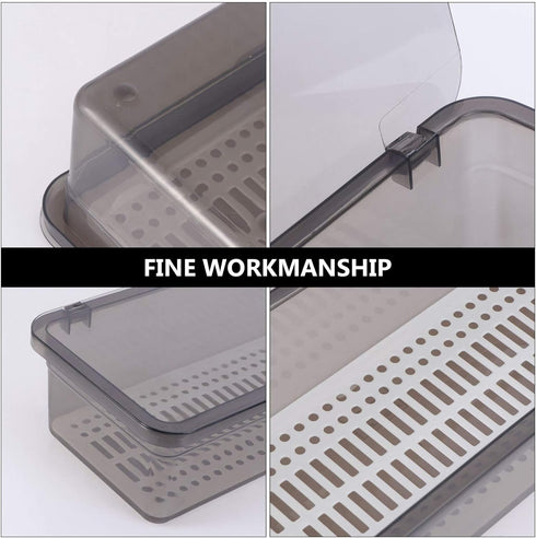 Cabilock Cutlery Organizer Flatware Tray with Lid, Utensil Holder for Drawer Countertop