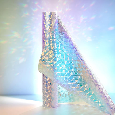 Windimiley Stained Glass Window Privacy Film - 3D Rainbow Diamond Prism Decorative Holographic Stickers
