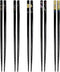 JapanBargain 5-Pair Black Bamboo Chopsticks Set, 9 Inch, Traditional Japanese Crane Moon Sakura Design, Reusable,