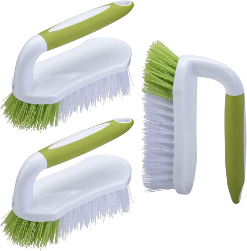 Heavy Duty Scrub Brush, 3 Pcs Comfortable Grip Cleaning Brushes for Shower, Bathroom, Sink, and Kitchen