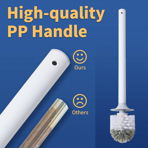 2 Pack Set BOOMJOY Toilet Bowl Brush and Holder, Toilet Brush and Holder with Dense Bristles for Bathroom Deep