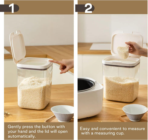 5.5 /5.81qt/5kg Flour Container - L Large Flour Dispenser Keep Your Flour Fresh and Dry Easily with Kitchen Essential