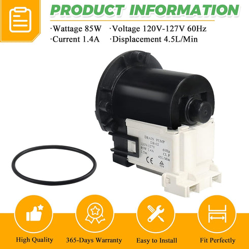 4681EA2001T Washer Drain Pump Motor by Techecook for Kenmore & LG Washing Machines